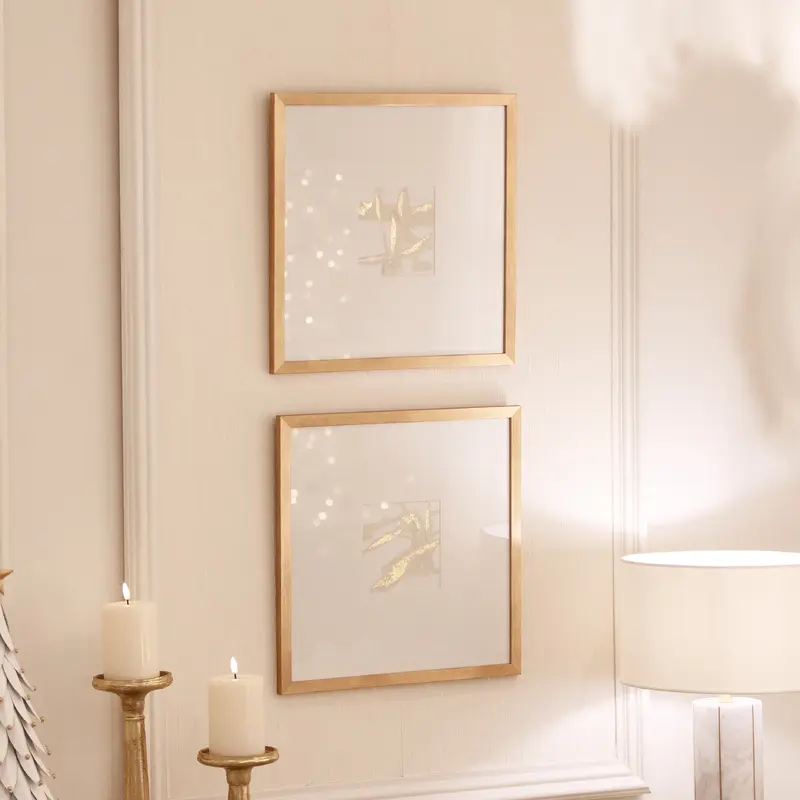Bellissima Cream & Gold Wall Art Set of 2