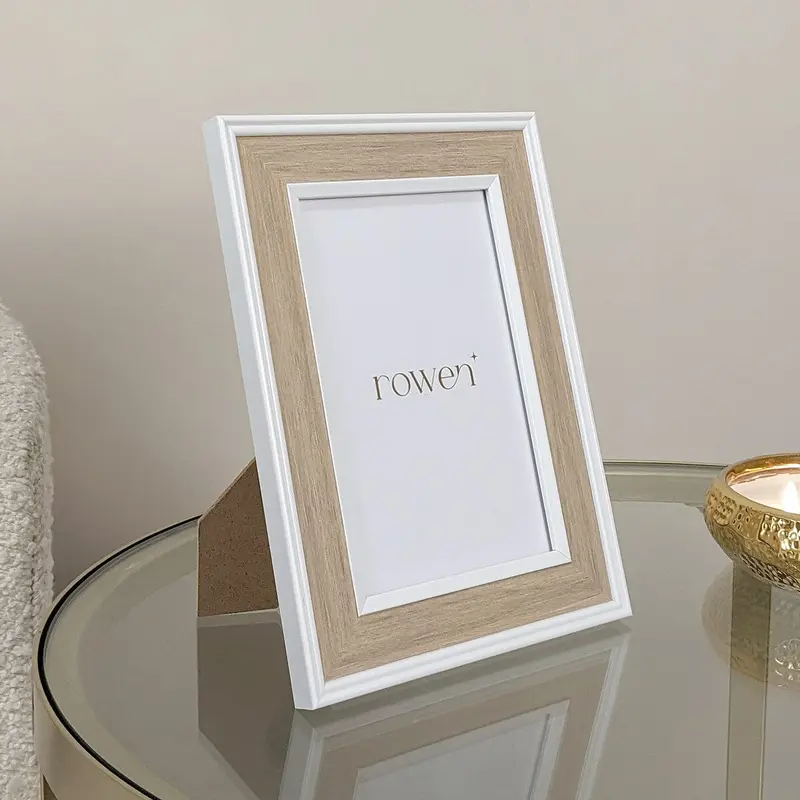 Calista Natural Wooden & White Photo Frame - 4x6"