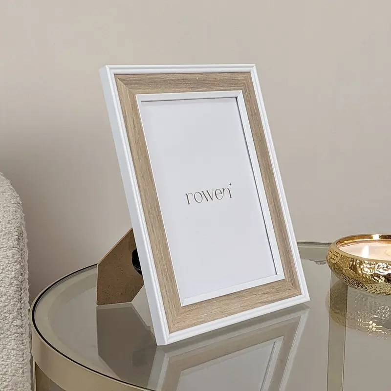 Calista Natural Wooden & White Photo Frame - 5x7"