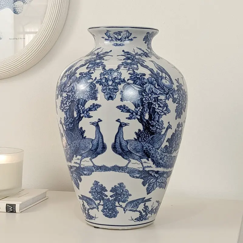 Duchess White & Blue Pattern Ceramic Vase