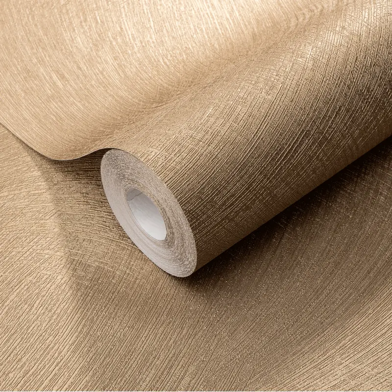 Genoa Gold Metallic Wispy Abstract Lines Patterned Wallpaper