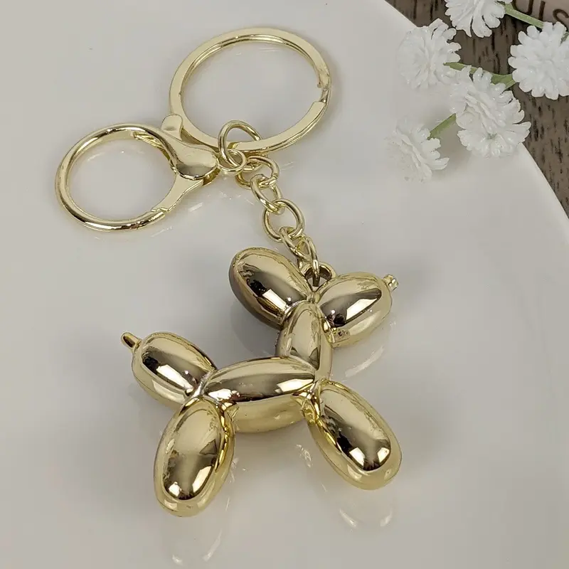Gold Balloon Dog Keyring