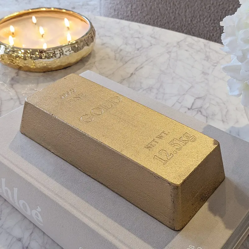 Gold Bar Decorative Paperweight Ornament