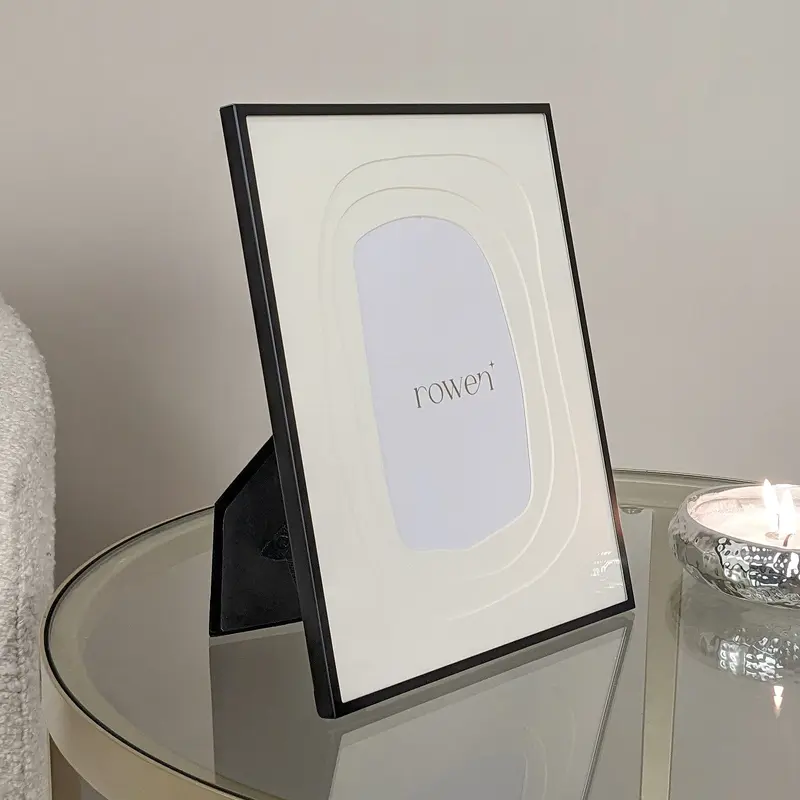 Kiera Black & Cream Multi Layered Mounted Photo Frame - 4x6"