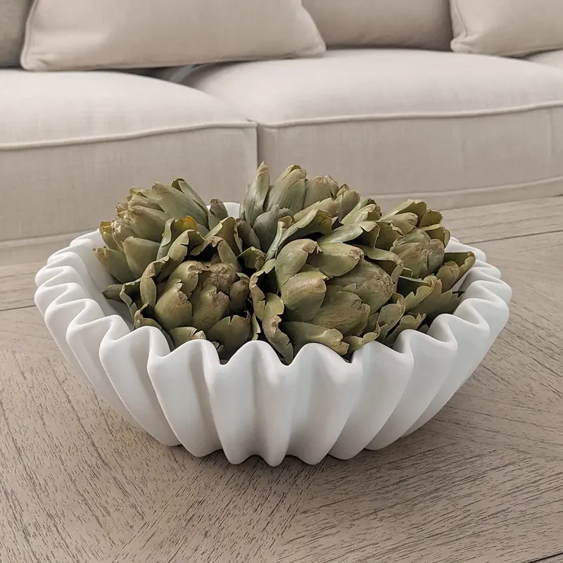 Kingston White Fluted Decorative Bowl