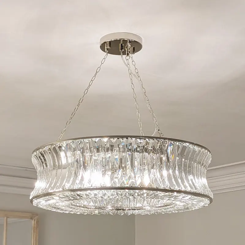 Limone Nickel & Glass 6 Light Pendant Ceiling Light
