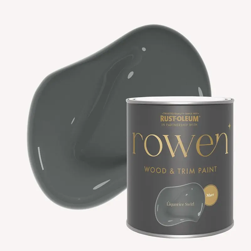 Liquorice Swirl Dark Grey Matt Wood & Trim Paint - 750ml