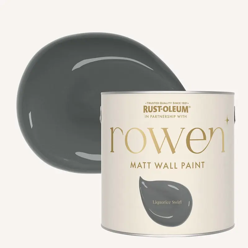 Liquorice Swirl Dark Grey Walls & Ceilings Washable Flat Matt Paint - 2.5L