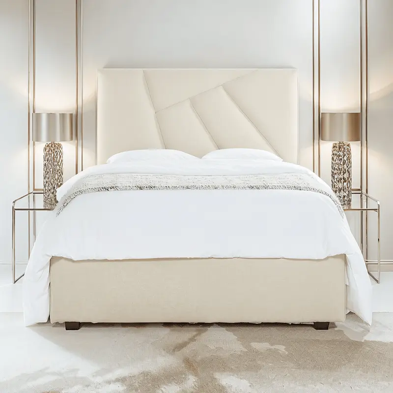 Madeline Luxury Natural Textured Abstract Geometric Bed
