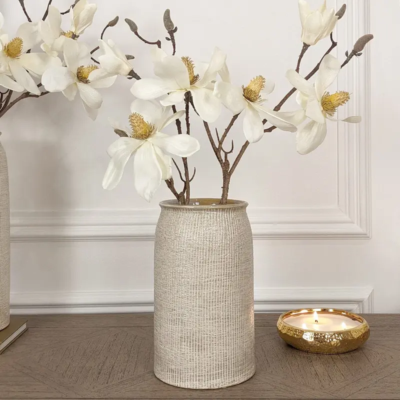Mystic Medium Textured Neutral Vase
