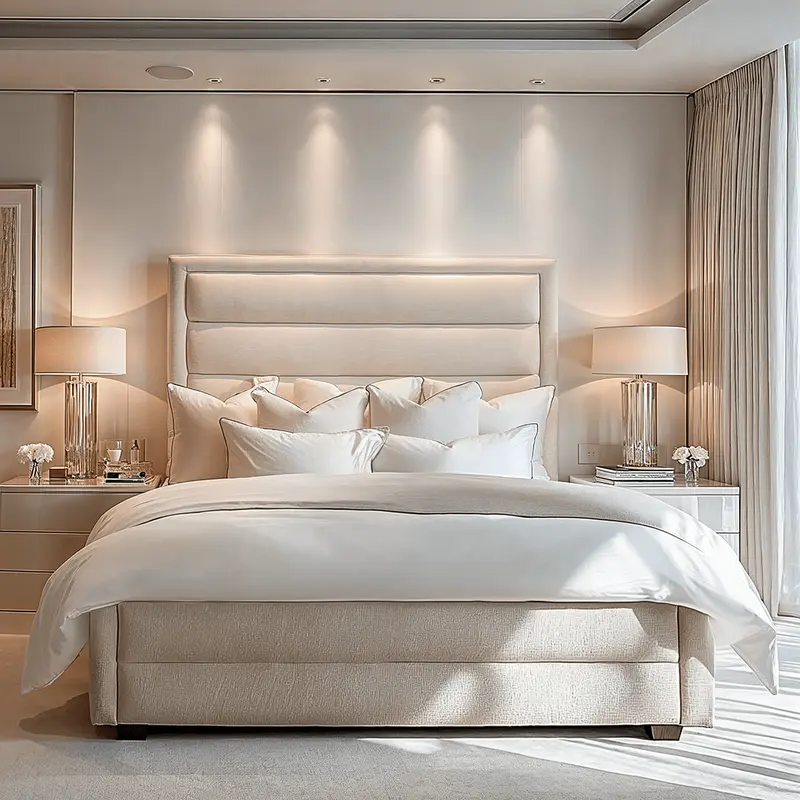 Natalia Luxury Stone Textured Upholstered Bed