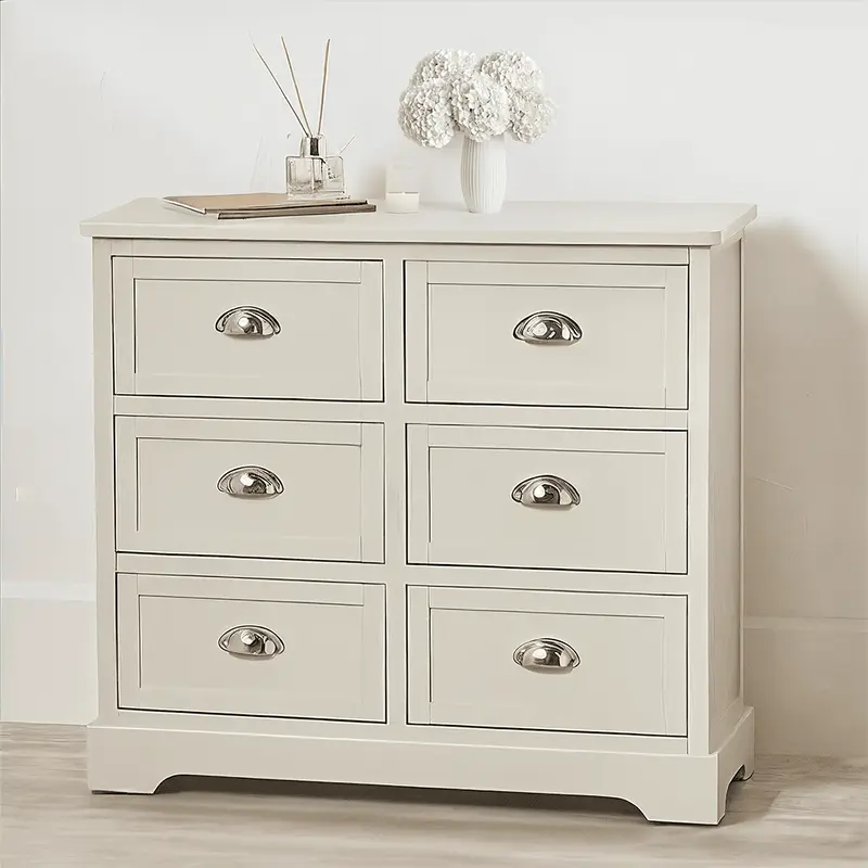 Rosanna Cream Wooden 6 Drawer Chest