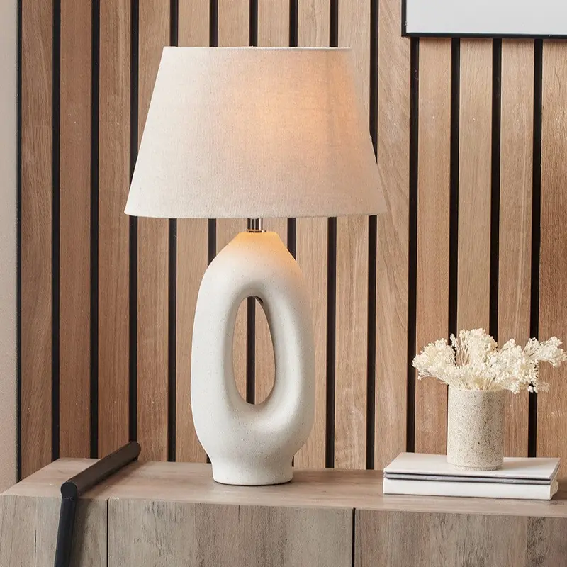 Sanctuary Taupe Organic Ceramic Table Lamp