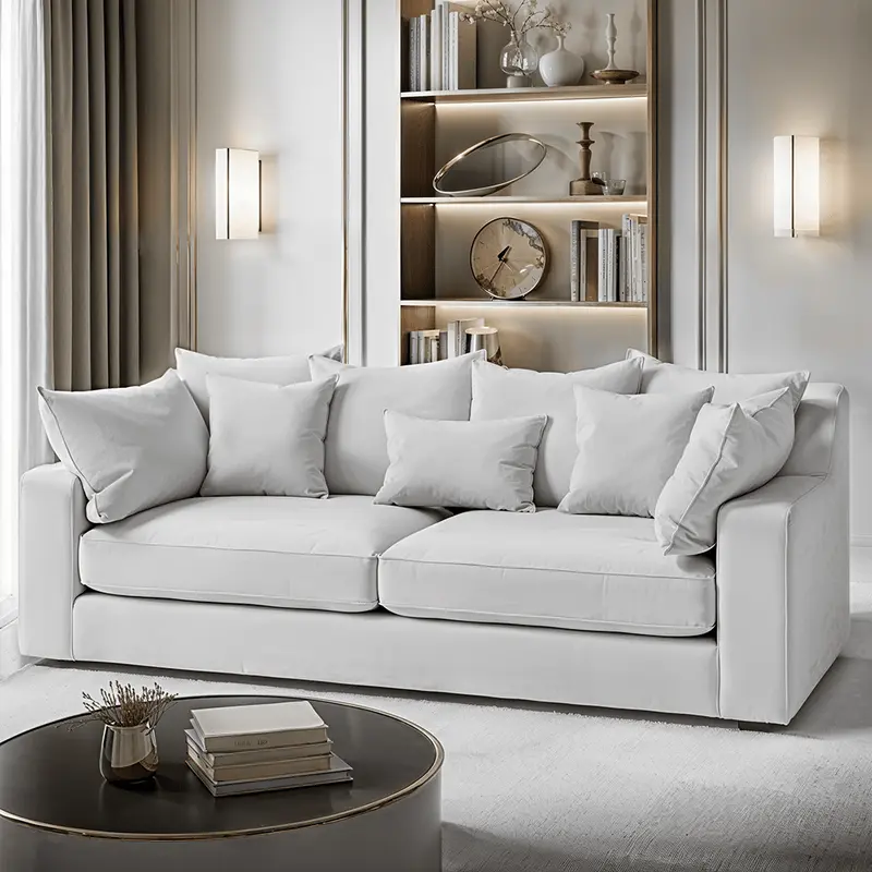 Victoria Silver Pillow Back 4 Seater Sofa