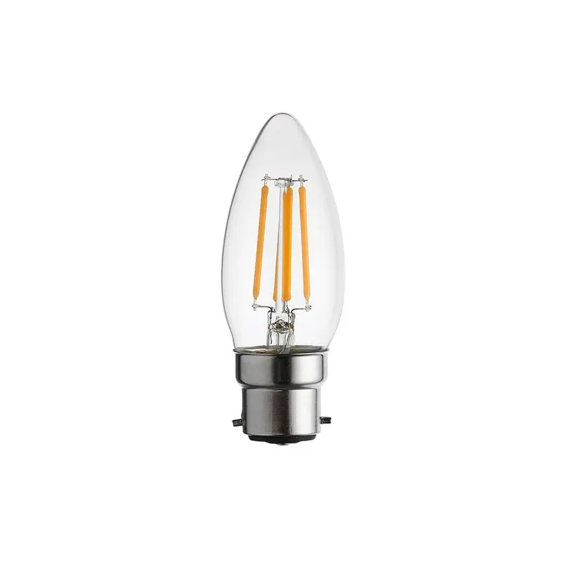 B22 LED Filament Warm White Candle Bulb