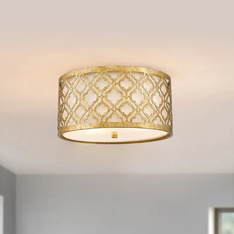 Caitlyn Gold 2 Light Flush Ceiling Light
