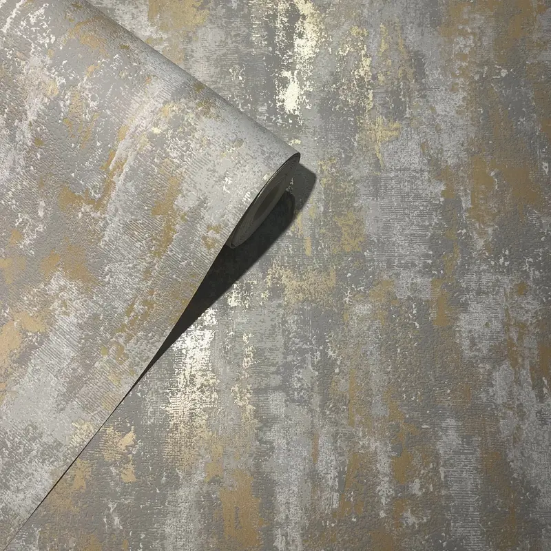 Dulcie Taupe & Gold Metallic Wallpaper