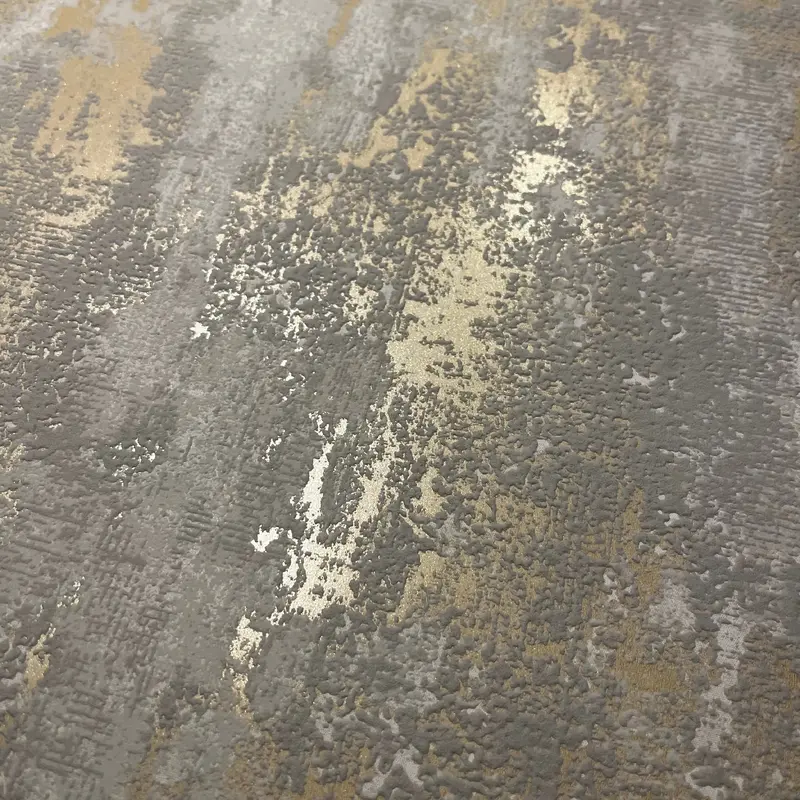 Dulcie Taupe & Gold Metallic Wallpaper Sample