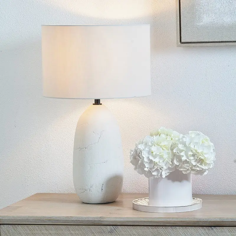 Elysian Ceramic Textured Neutral Table Lamp
