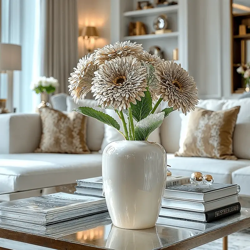 Faux Mink Flocked Gerbera Single Stem Flower