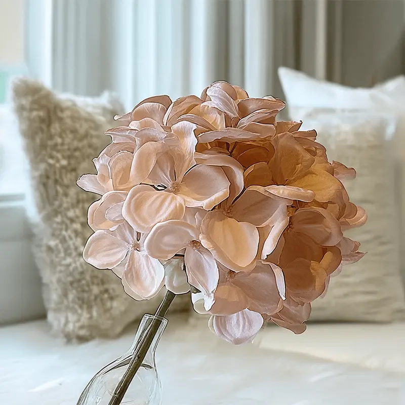 Faux Pink Hydrangea Single Stem Floral