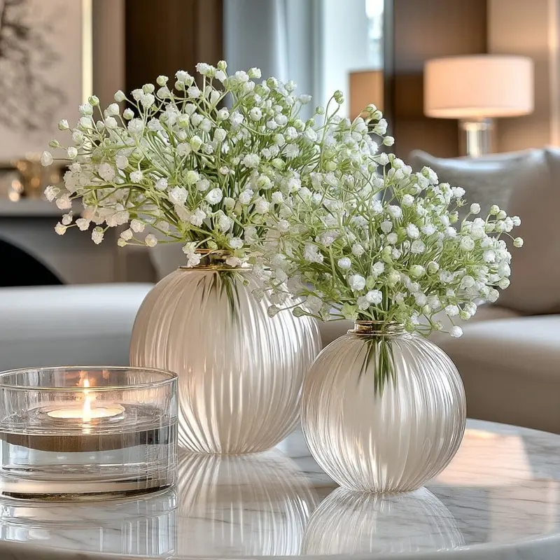 Faux White Gypsophilia Bunch of Flowers