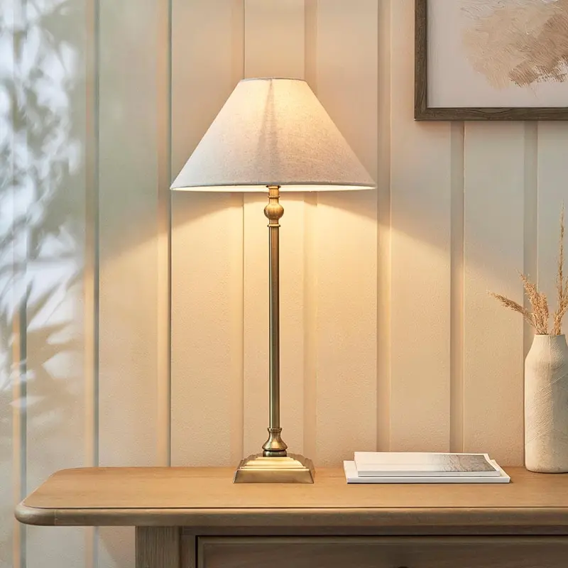 Francesca Gold Table Lamp with Linen Shade