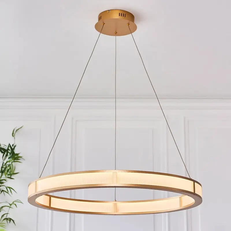 Gracie Luxury Ribbed Frosted Acrylic & Gold Ceiling Light