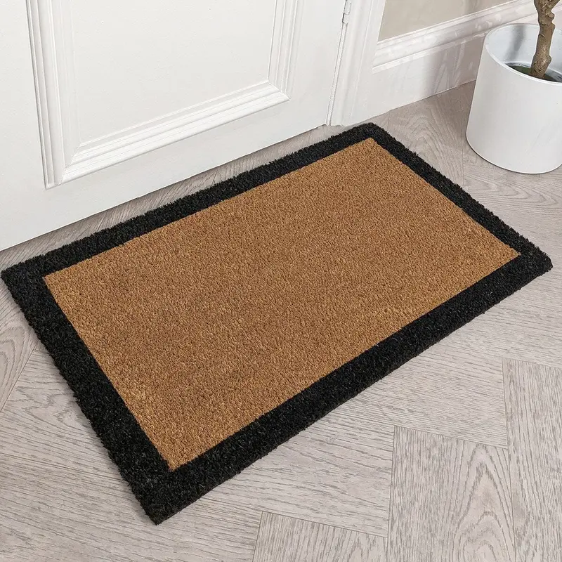 Kyla Black Border Natural Standard Doormat