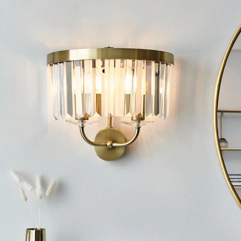 Masika Brass & Glass Wall Light