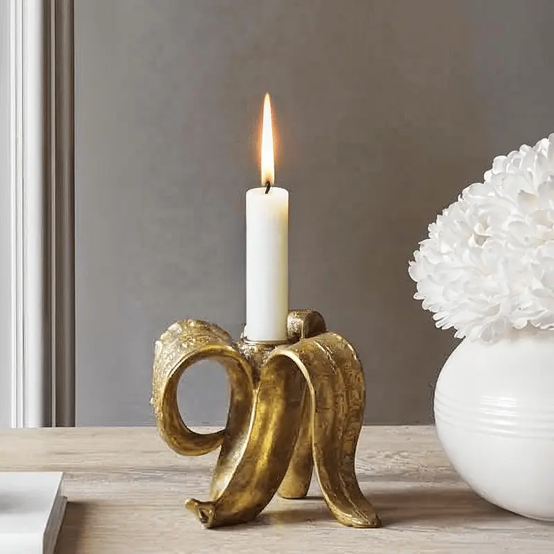 Ortona Gold Banana Candle Holder