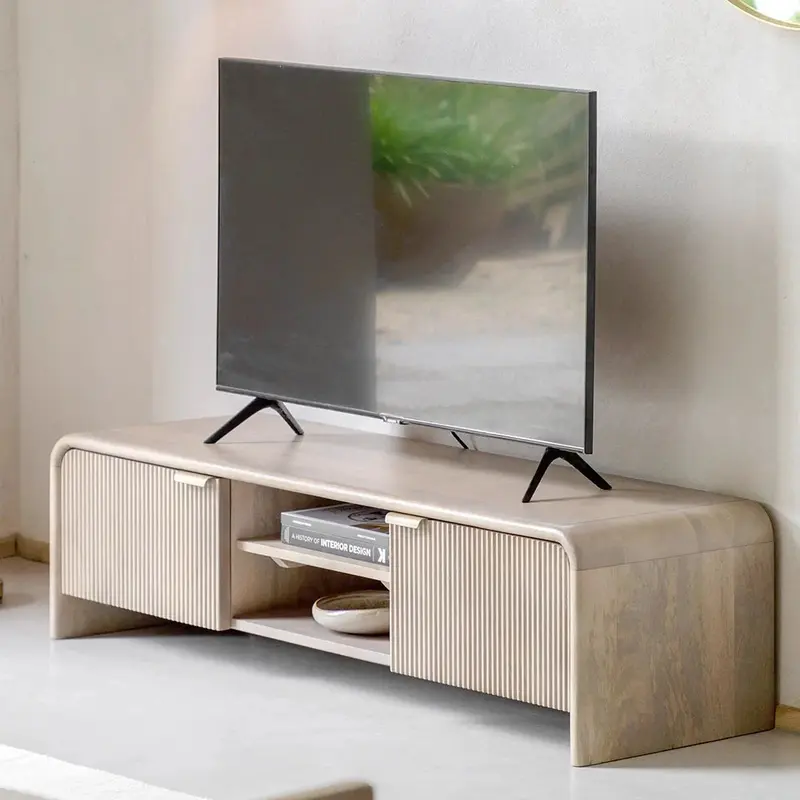 Penelope Luxury Ribbed Wooden 2 Door Media Unit