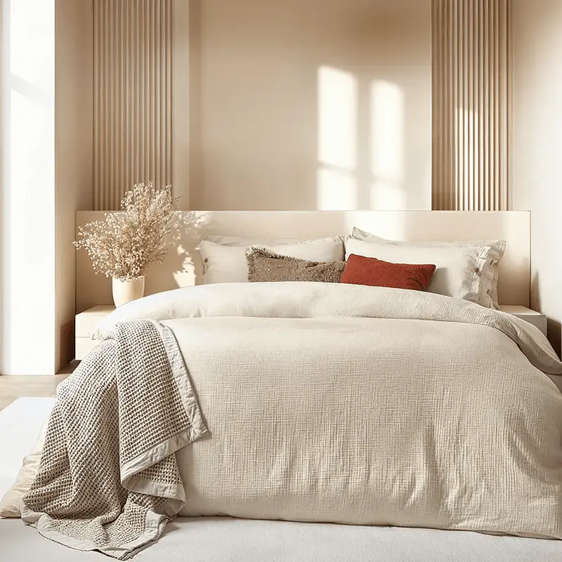 Revive Luxury Natural Cotton Muslin Duvet Cover Set