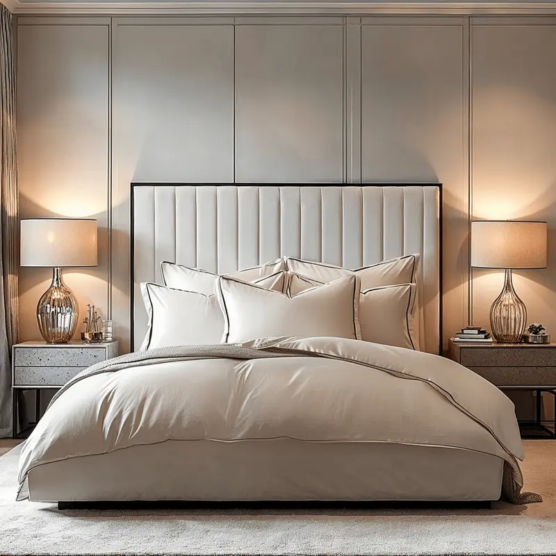 Tiffany Cream Velvet Bed With Black Frame