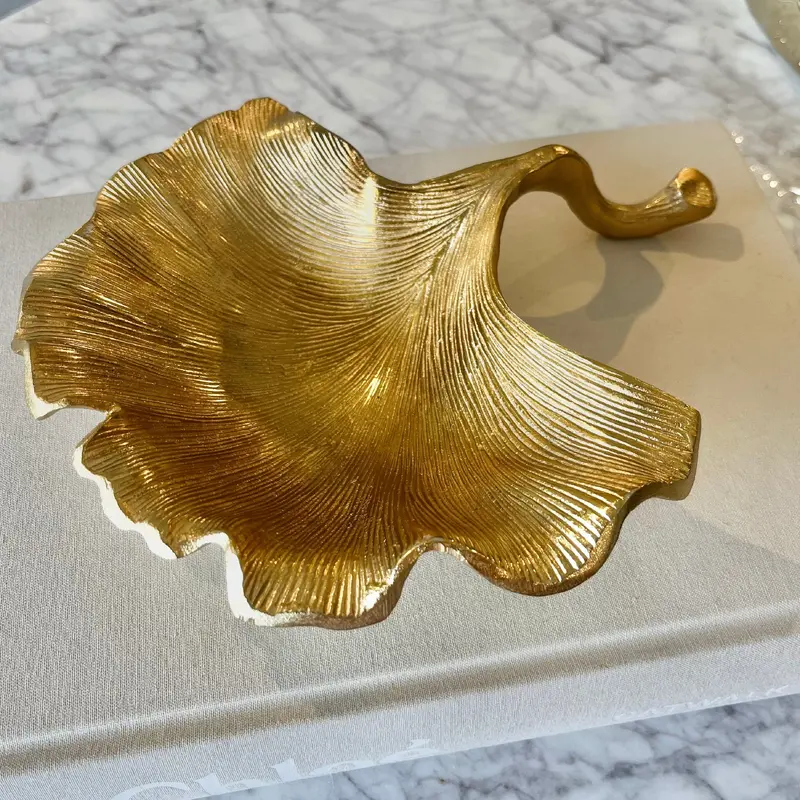 Torte Gold Decorative Gingko Leaf Dish