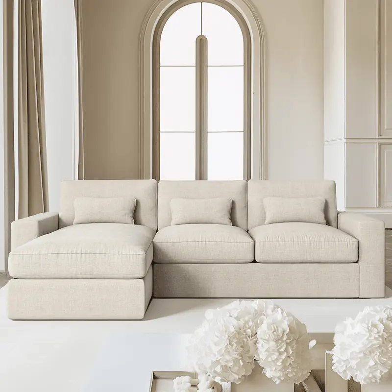 Tribeca Ash Greige Medium Left Hand Facing Chaise End Sofa