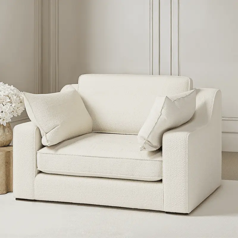 Victoria Ecru Boucle Love Seat
