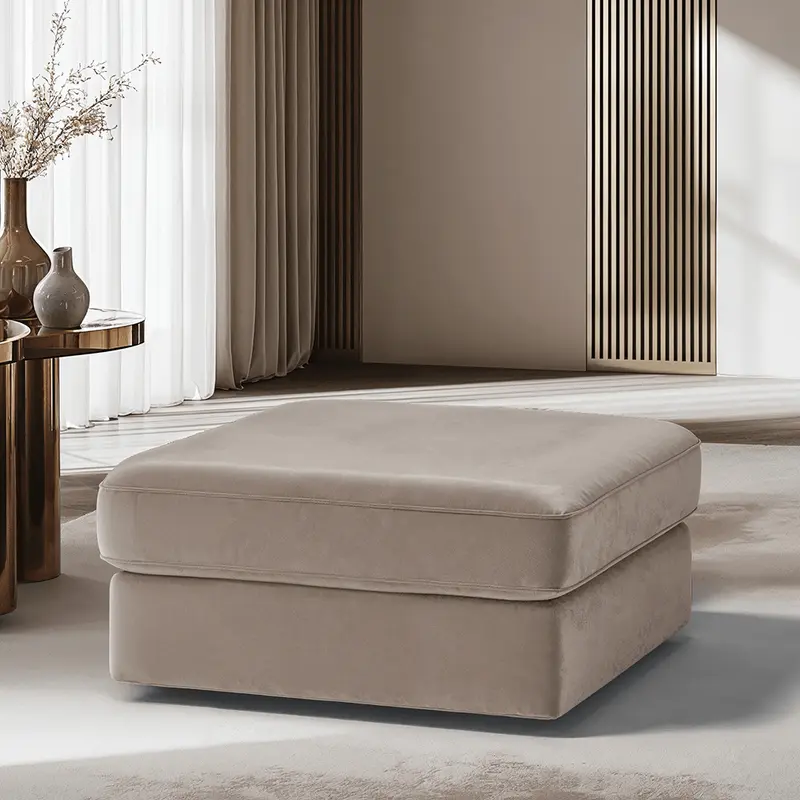 Victoria Mink Velvet Footstool