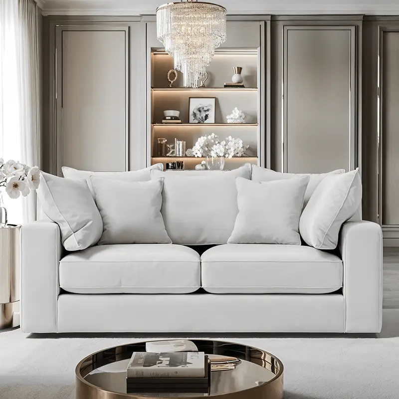 Victoria Silver 3 Seater Pillow Back Sofa