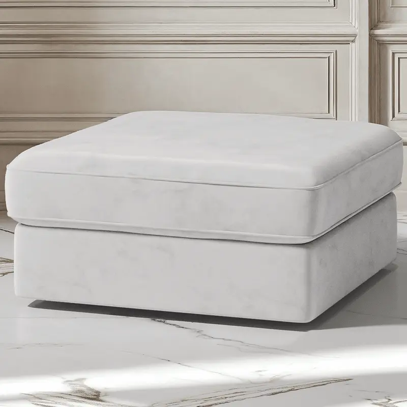 Victoria Silver Velvet Footstool