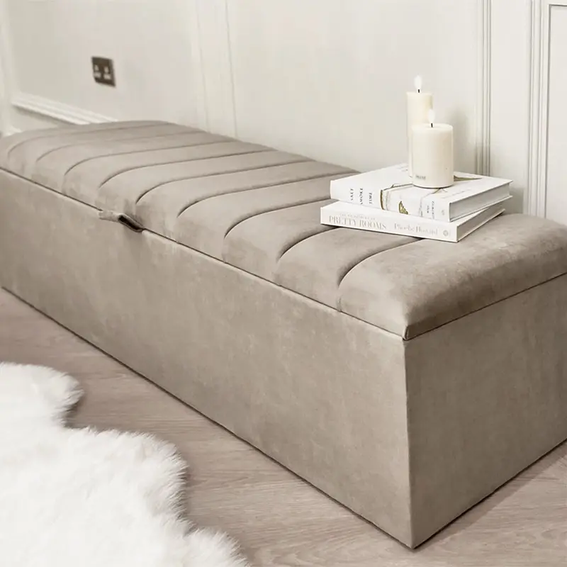 Zana Pebble Panelled Ottoman Box
