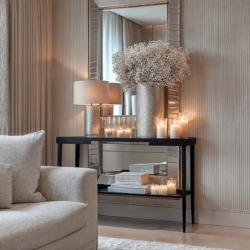 Amiya Black Wood Veneer Console Table