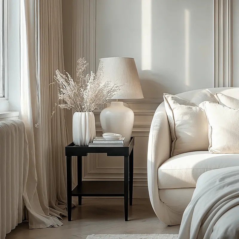 Amiya Black Wood Veneer Square Side Table