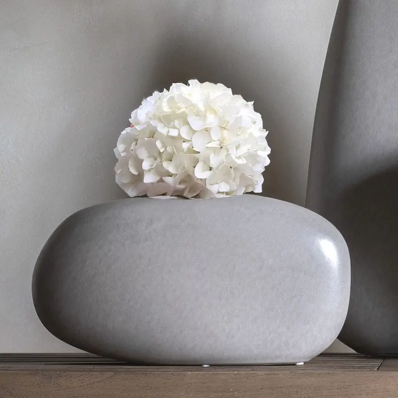 Balance Stone Effect Pebble Wide Abstract Vase