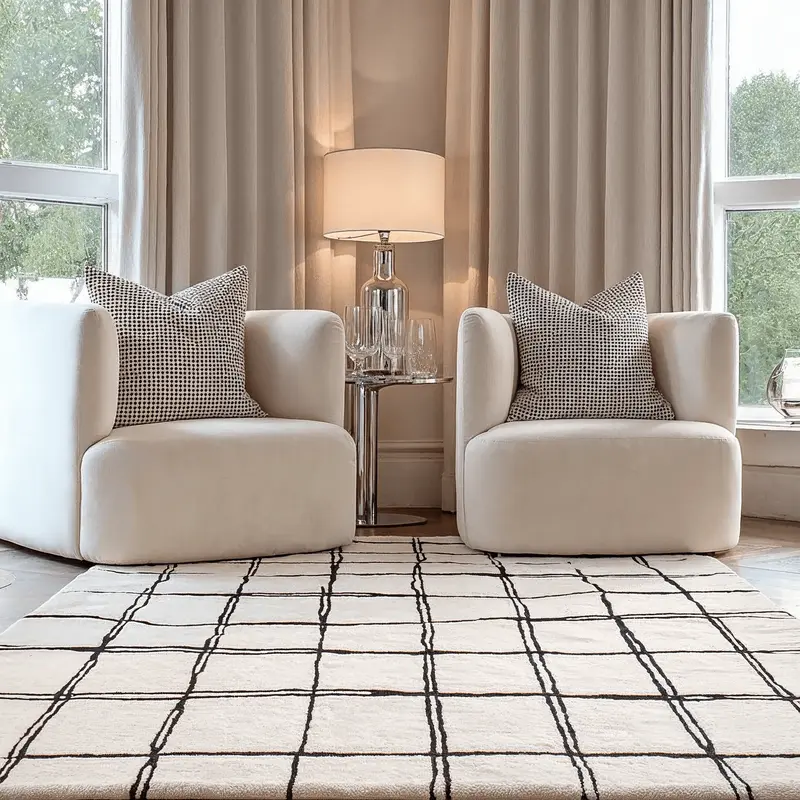 Brisbane Cream Pattern Monochrome Rug