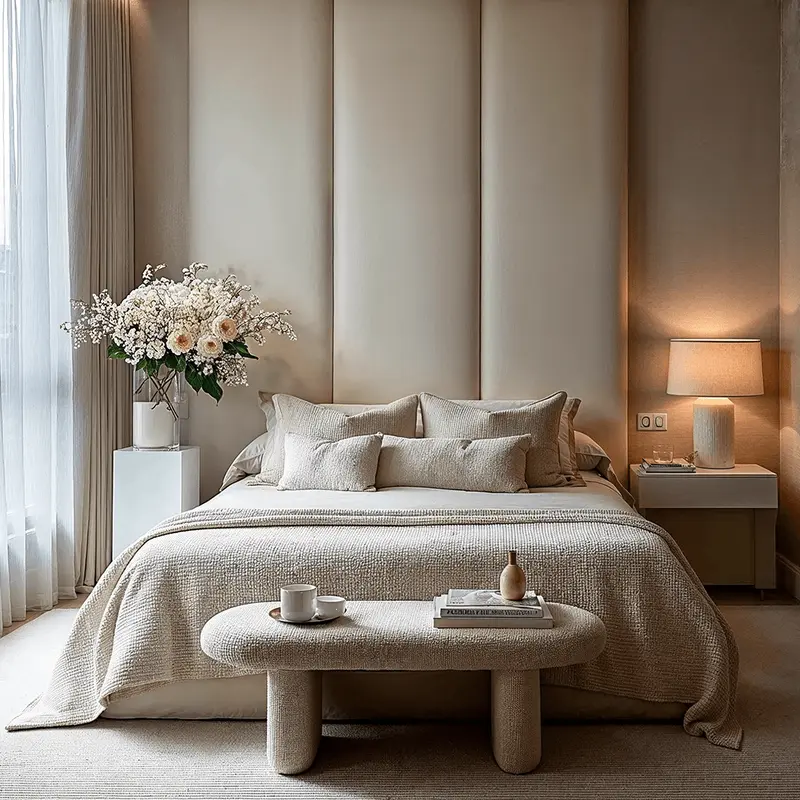 Cream Soft Velvet Individual Padded Upholstered Headboard Wall Panel - 60cm