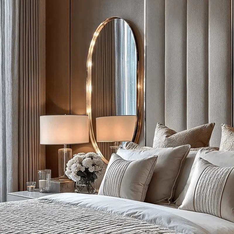 Dakota Gold Metal Oval Wall Mirror