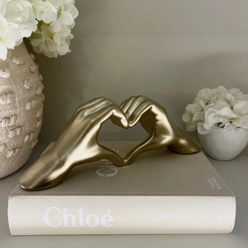 Decorative Gold Heart Hands Ornament