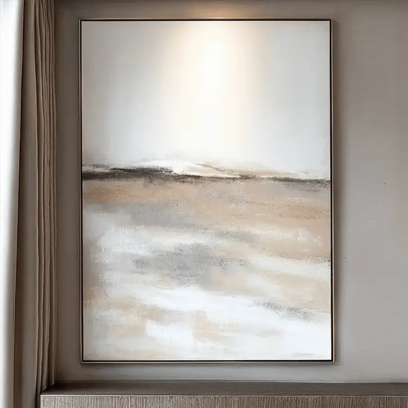 Grosvenor Neutral Dark Wood Framed Canvas Wall Art