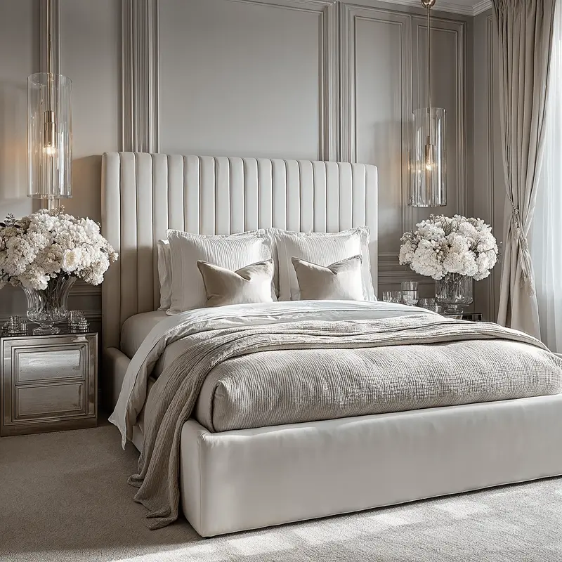 Harriet Ecru Textured Channelled Ottoman Bed